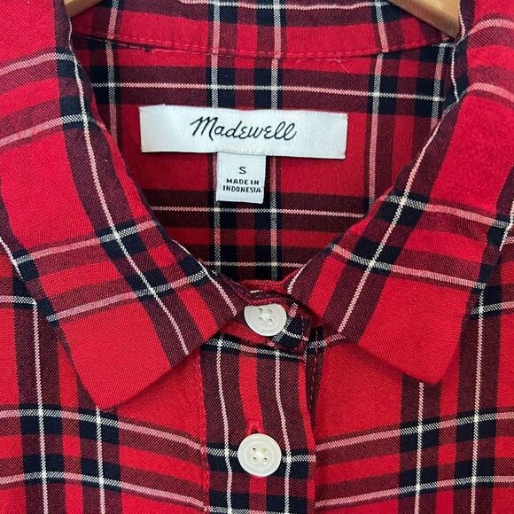 Madewell Women’s Oversized Ex-Boyfriend Shirt in Tartan Plaid Size Small - Picture 10 of 15